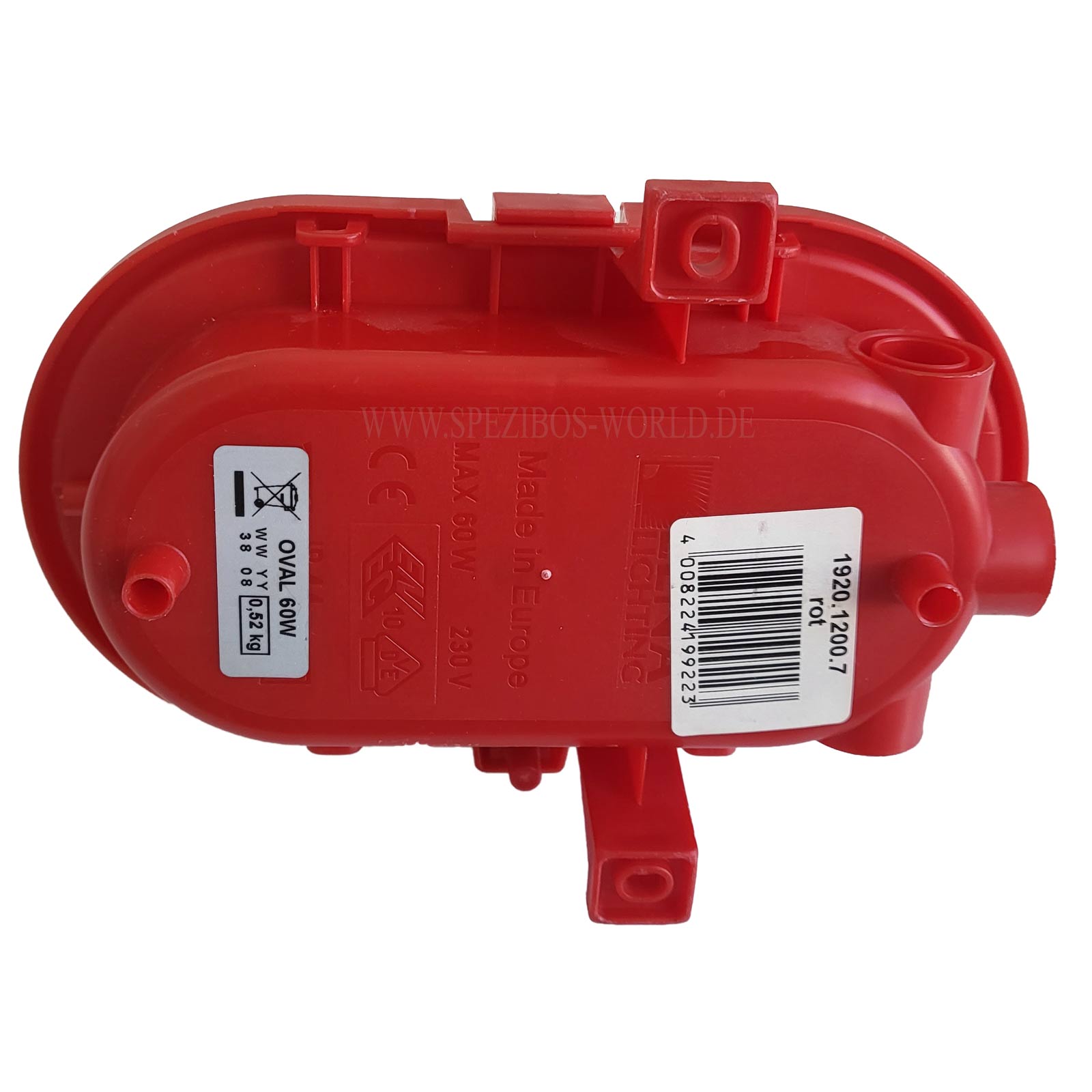 Spezibos-world Ovalarmatur E27 rot Kopp Fassung , Kellerlampe